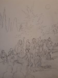 photo of sketch of cover art