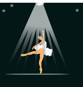 Ballerina performing a pirouette graphic image