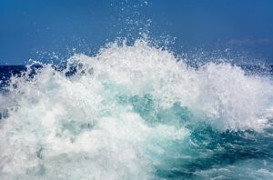 Photo of white water shore break